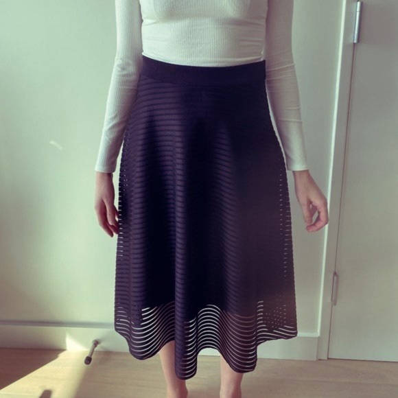 & Other Stories Purple Striped A-Line Midi Balletcore Skirt Size 4 - Picture 1 of 5